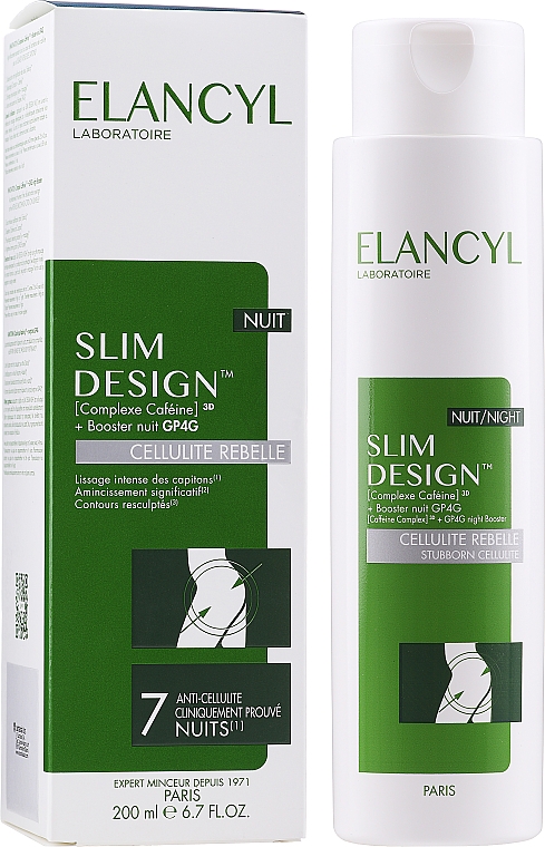 Нічний протицелюлітний концентрат кофеїн 3D-комплекс - Elancyl Slim Design Night Stubborn Cellulite — фото N2