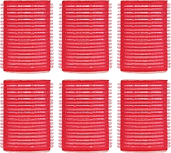 Бигуди-липучки для волос 32мм, 70799, 6 шт, красные - Deni Carte — фото N1