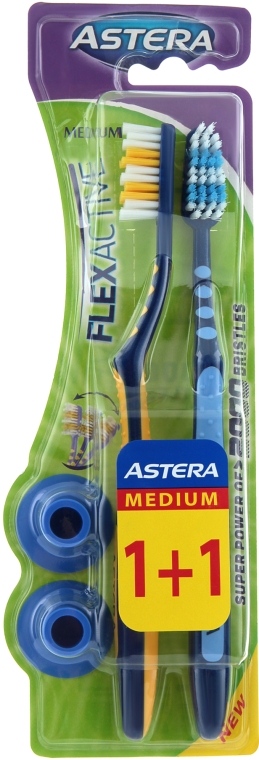 Зубна щітка - Astera Flex Active 1 + 1 Medium — фото N1