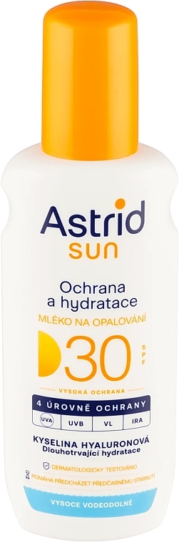 Увлажняющее молочко для загара в спрее - Astrid Sunscreen Lotion Spray SPF 30 — фото N1