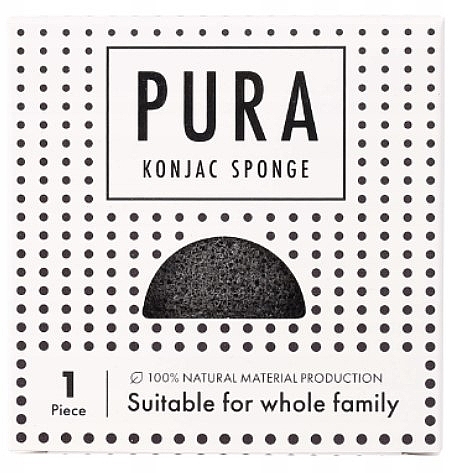 Спонж конняку, черный - Sister Young PURA Konjac Sponge Black — фото N1