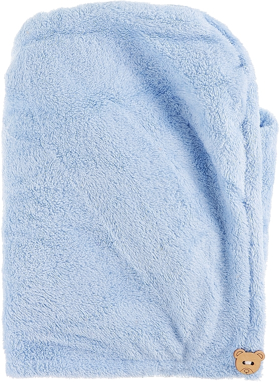 Полотенце-тюрбан для сушки волос, голубое - Cosmo Shop — фото N1