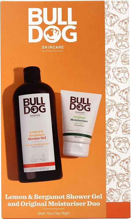 Набор - Bulldog Skincare Original Lemon & Bergamot (sh/gel/500ml + f/cream/150ml) — фото N1