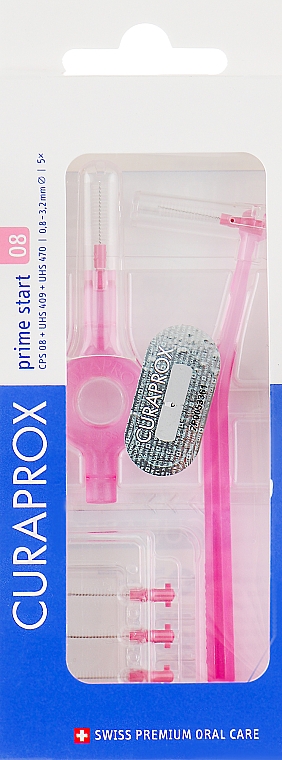 Набор ершиков межзубных "Prime Start", CPS 08S, два держателя, розовый - Curaprox — фото N1