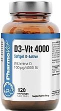 Харчова добавка "D3-Vit 4000", капсули - Pharmovit D3-Vit 4000 Softgel D-Active — фото N1