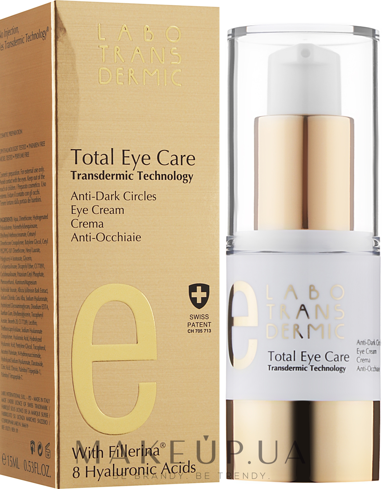 Крем для контурів очей, проти темних кіл - Labo Transdermic E Total Eye Care Anti-Dark Circles Eye Cream — фото 15ml