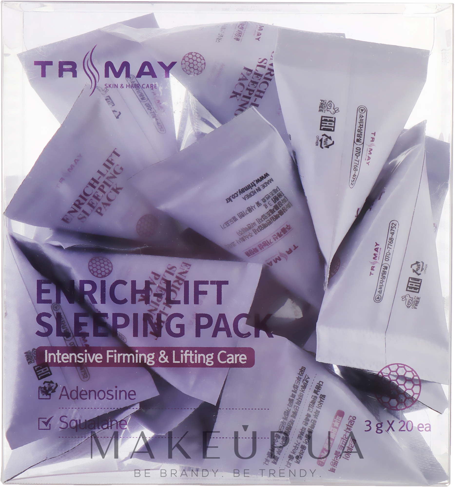 Нічна маска для підвищення еластичності шкіри - Trimay Enrich-lift Sleeping Pack — фото 20x3g