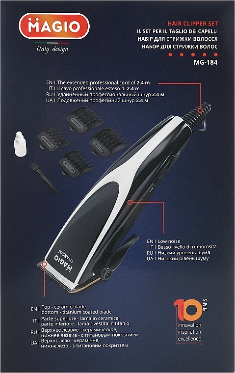 Машинка для підстригання волосся MG-184 - Magio — фото N3
