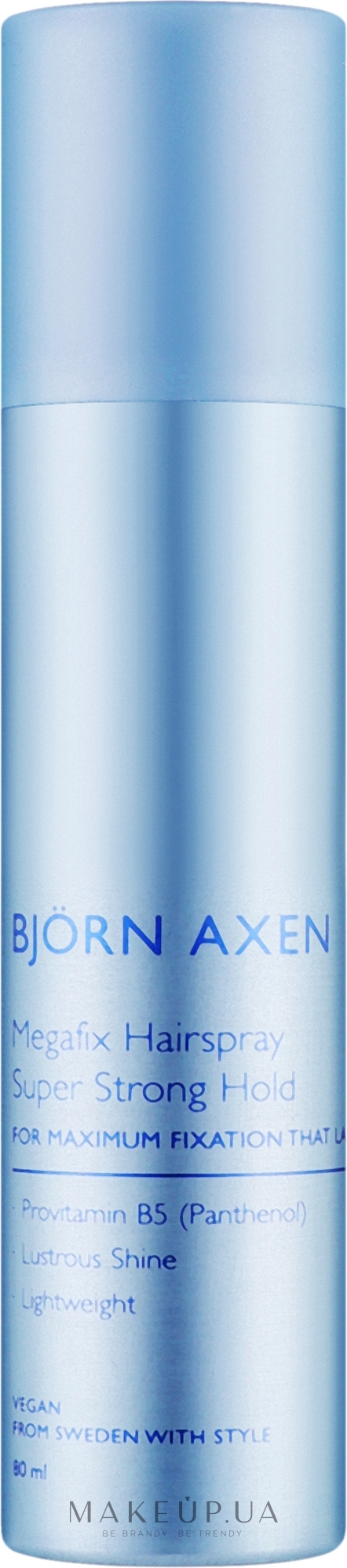 Лак для волосся сильної фіксації - Bjorn Axen Megafix Hairspray Super Strong Hold (travel size) — фото 80ml