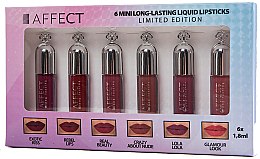 Духи, Парфюмерия, косметика Набор - Affect 6 Mini Long Lasting Liquid Lipsticks (6x1.8ml)