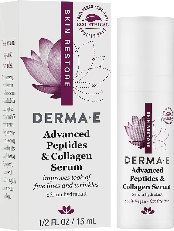 ПОДАРОК! Увлажняющая сыворотка от глубоких морщин - Derma E Advanced Peptides & Collagen Serum (мини) — фото N2