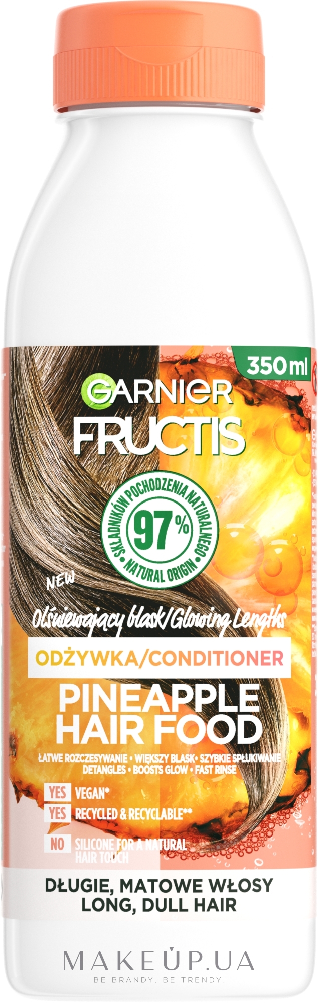 Бальзам-ополіскувач "Ананас" для довгого тьмяного волосся - Garnier Fructis Hair Food Pineapple Conditioner — фото 350ml