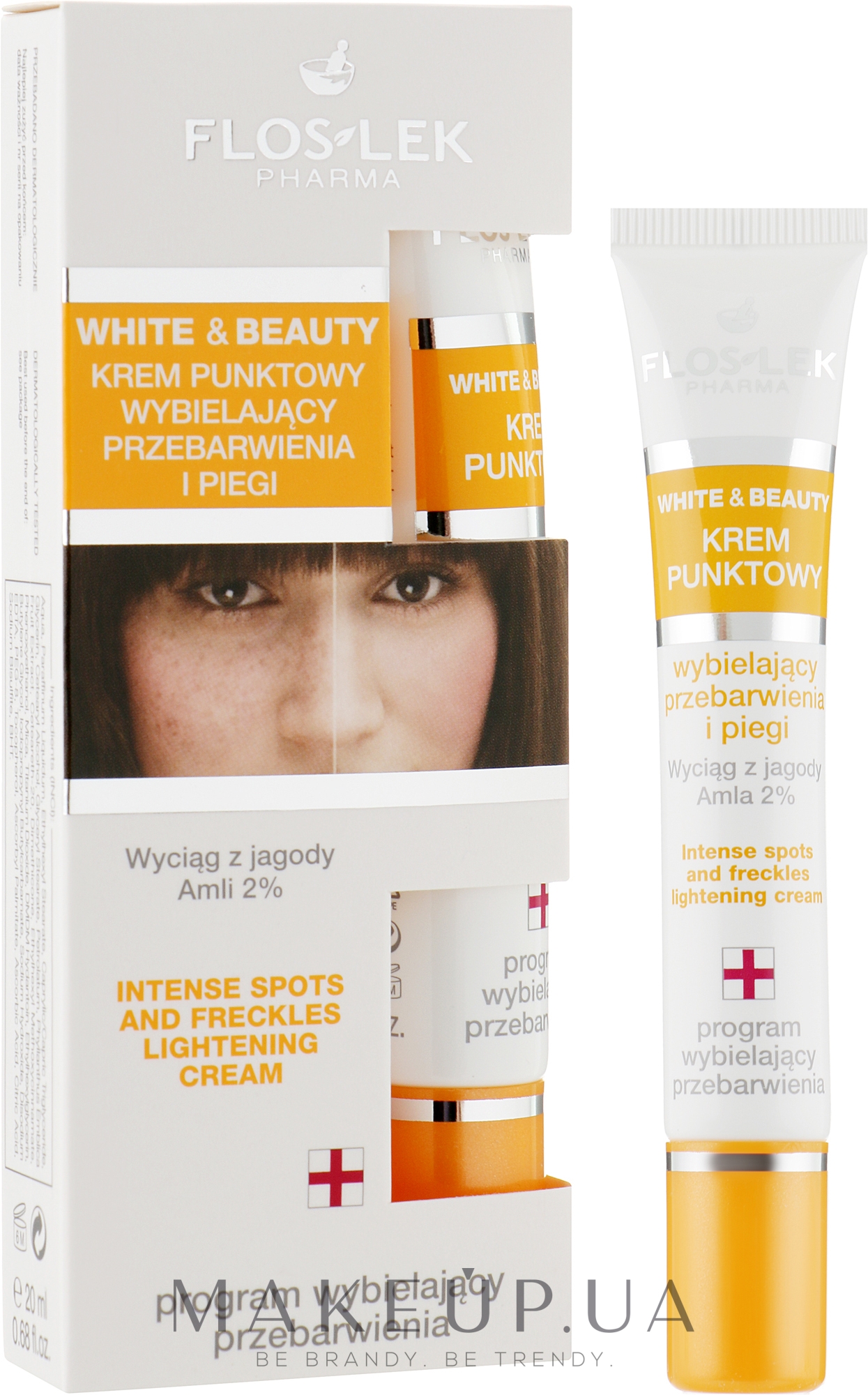 Крем для интенсивного осветления пигментных пятен и веснушек - Floslek White & Beauty Intense Spots And Freckles Lightening Cream — фото 20ml