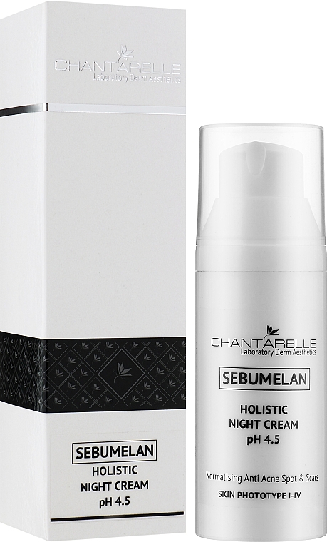 Освітлювальний і нормалізувальний нічний крем - Chantarelle Sebumelan Holistic Night Cream pH 4.5 — фото N2