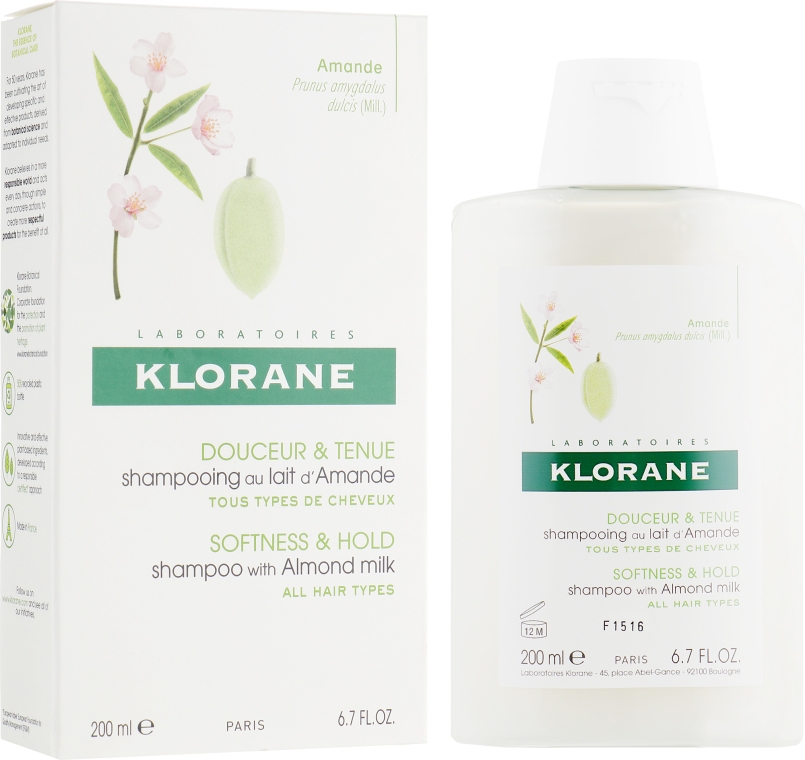 Шампунь с Миндалём для придания объёма тонким волосам - Klorane Volumising Shampoo with Almond Milk — фото N2