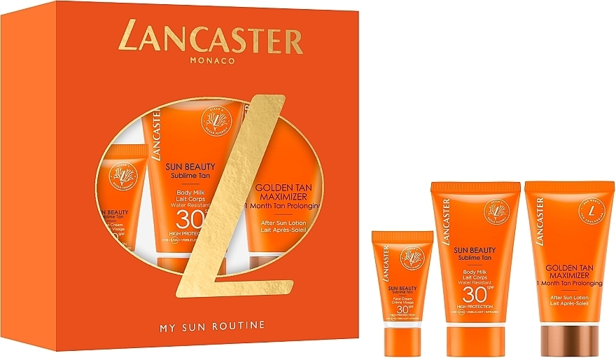 Набор - Lancaster Sun Beauty (b/milk/50ml + cr/3m + b/lot/50ml) — фото N1