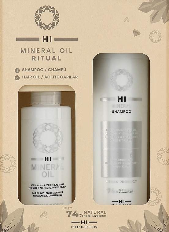 Набор для восстановления, питания и защиты волос - Hipertin Ritual Mineral Oil (shm/300ml + h/oil/100ml) — фото N1