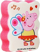 Парфумерія, косметика Мочалка банна дитяча "Свинка Пеппа", Пеппа-метелик, червона - Suavipiel Peppa Pig Bath Sponge