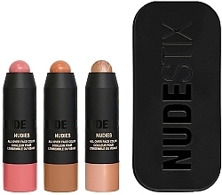 Духи, Парфюмерия, косметика Набор - Nudestix Mini Roses & Honey Blush Kit (blush/3x1.8g)