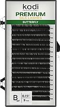 Парфумерія, косметика Накладні вії Butterfly Green B 0.15 (16 рядів: 9 мм) - Kodi Professional