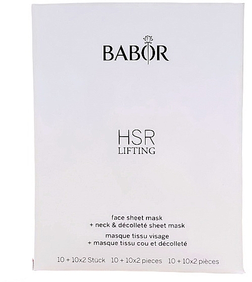 Маска для лица, шеи и зоны декольте - Babor HSR Lifting Face Sheet Mask + Neck & Decollete Sheet Mask — фото N1