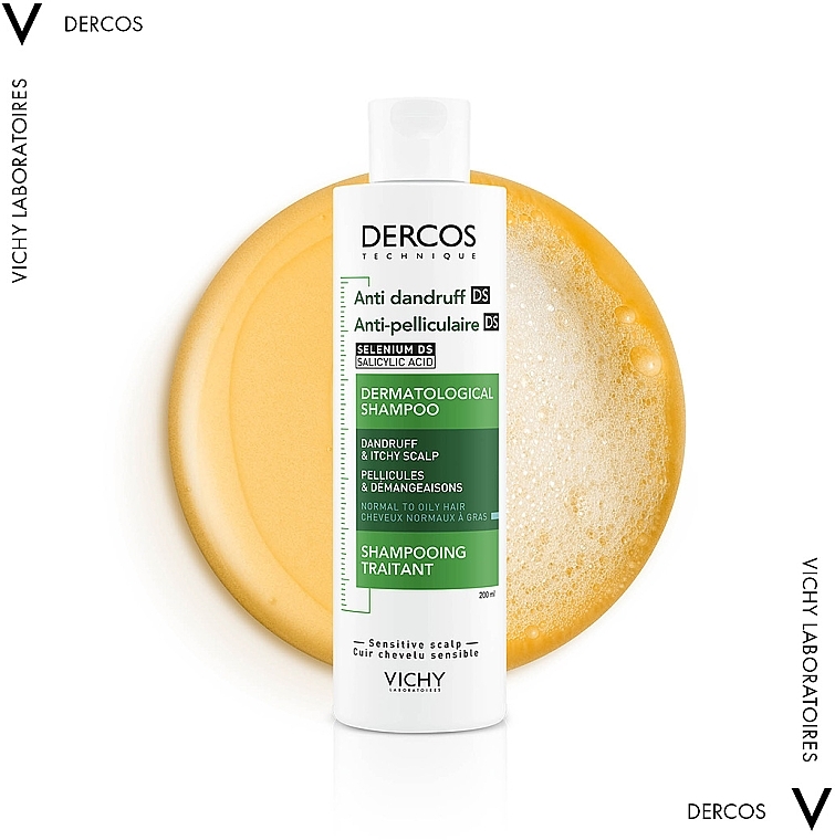 Шампунь против перхоти интенсивного действия для нормальных и жирных волос - Vichy Dercos Anti-Dandruff Advanced Action Shampoo — фото N7
