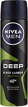 Парфумерія, косметика Дезодорант-спрей для чоловіків - NIVEA MEN Deep Black Carbon Amazonia Anti-Perspirant