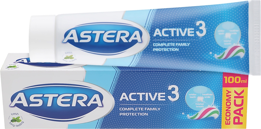 Зубная паста "Тройное действие" - Astera Active 3 Toothpaste — фото N4