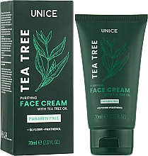 Крем для лица с маслом чайного дерева - Unice Tea Tree Oil Face Cream Paraben Free — фото N2