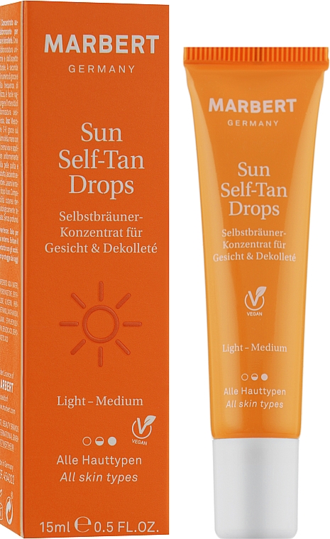 Капли-концентрат для автозагара лица и зоны декольте - Marbert Sun Self-Tan Drops Llight-Medium — фото N2
