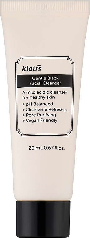 Пінка для глибокого очищення обличчя - Klairs Gentle Black Facial Cleanser (міні) — фото N1