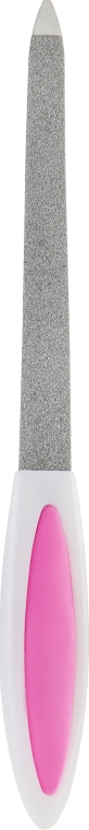 Пилочка для ногтей сапфировая двухсторонняя, 15 см, бело-розовая - Top Choice — фото N1