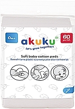 Дитячі ватні диски, 9х11 см - Akuku Soft Baby Cotton Pads — фото N1