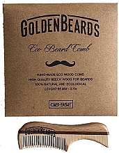 Гребень для бороды из эко дерева, 9,5 см - Golden Beards Eco Moustache Comb — фото N2