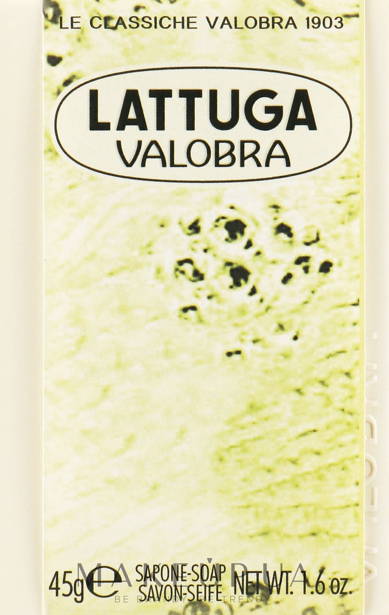 Мыло для чувствительной кожи с маслом кукурузы и экстрактом салата - Valobra Lattuga Bar Soap — фото 45g