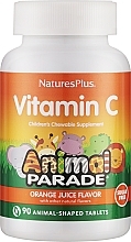 Жувальний вітамін С для дітей, без цукру - NaturesPlus Animal Parade Sugarfree Vitamin C Chewable — фото N1