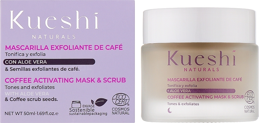 Маска-скраб для обличчя активована кавова - Kueshi Naturals Coffee Activating Mask & Scrub — фото N2