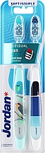 Парфумерія, косметика Зубні щітки м'які, бірюзова з пташкою + біла з маятником - Jordan Individual Clean Soft