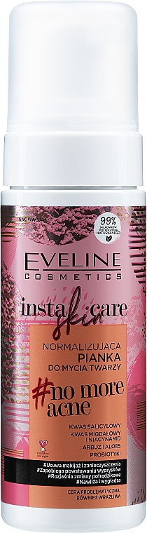 Очищающая пенка для лица - Eveline Cosmetics Insta Skin Care #No More Acne — фото N2