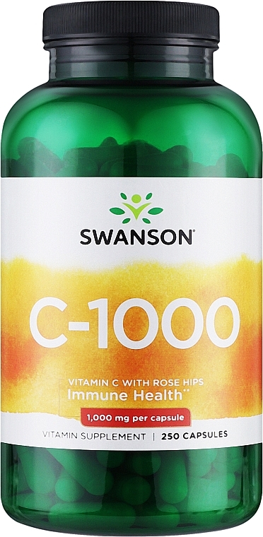 Харчова добавка "Вітамін С із плодами шипшини", 1000 мг - Swanson Vitamin C With Rose Hips Extract — фото N3