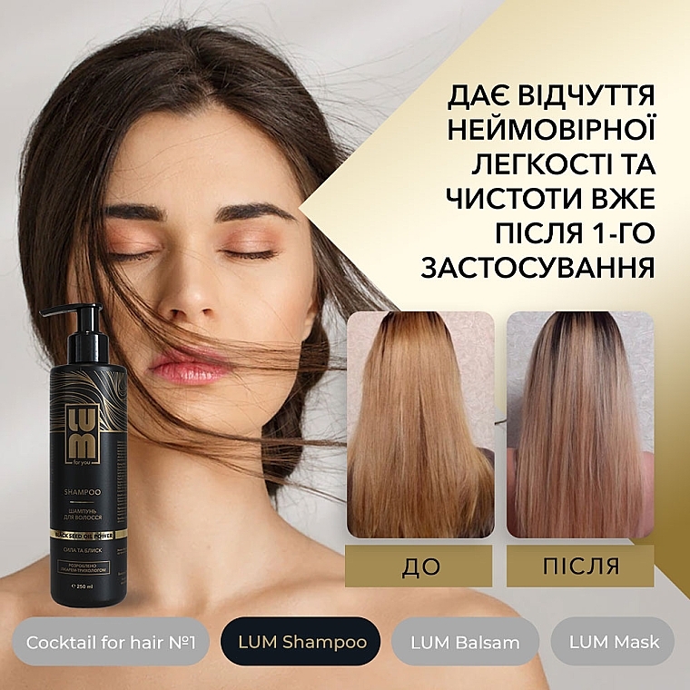 Набір "Професійний догляд за волоссям" - LUM (shm/250ml + h/balm/250ml + h/mask/200ml + hair/coc/50ml) — фото N7
