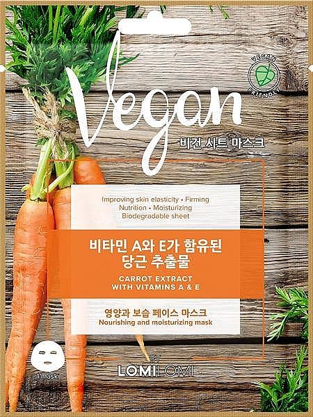 Маска для обличчя з екстрактом моркви - Lomi Lomi Vegan Mask — фото N1