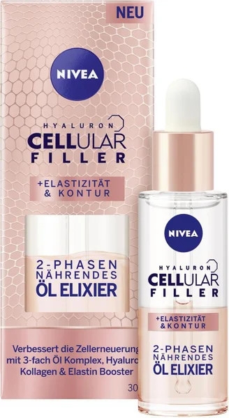 Моделирующая двухфазная сыворотка для лица - Nivea Cellular Filler Bi-Phase Oil Elixir — фото N1