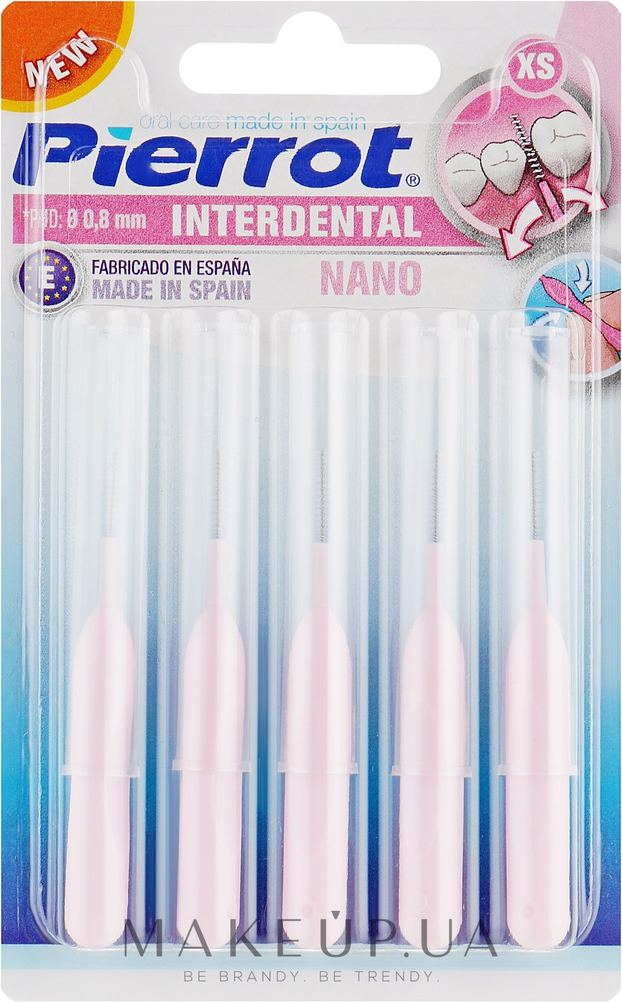 Межзубные ёршики 0.8 мм - Pierrot Interdental Nano — фото 5шт