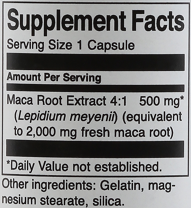 Пищевая добавка "Экстракт маки", 500мг 60шт - Swanson Maca Extract — фото N4