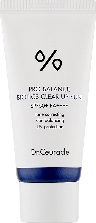 Сонцезахисний освітлювальний крем з пробіотиками - Dr.Ceuracle Pro Balance Biotics Clear Up Sun SPF50+ — фото N1