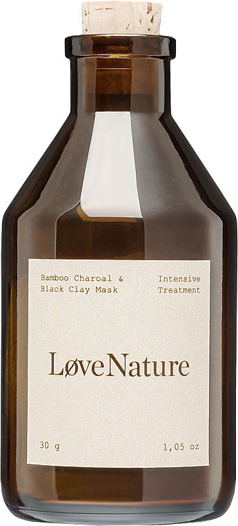 Маска на основе черной глины - Love Nature Bamboo Charoal & Black Clay Mask