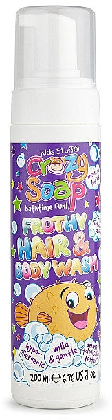 Пенный гель для мытья волос и тела - Kids Stuff Crazy Soap Frothy Hair & Body Wash — фото N1