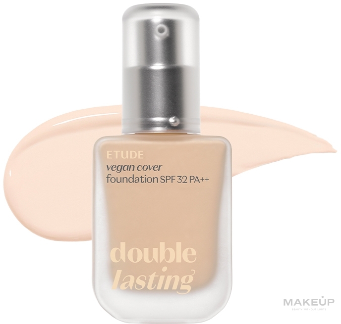 Тональна основа - Etude House Double Lasting Vegan Cover Foundation SPF 32 PA++ — фото 17C1 - Light Vanilla