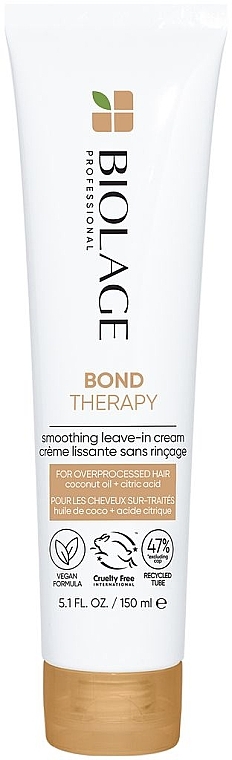 Розгладжувальний незмивний крем для волосся - Biolage Bond Therapy Smoothing Leave-In Cream — фото N1